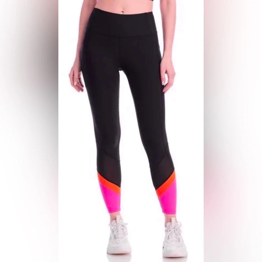 Aqua Leggings Athletic Women's Black Multi Color Pull On Style Size XS